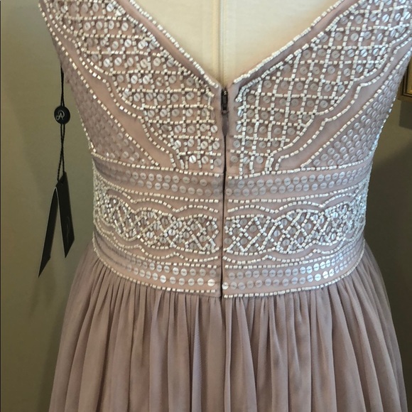 Adrianna Papell beaded bodice Formal lilac dress - Picture 8 of 8
